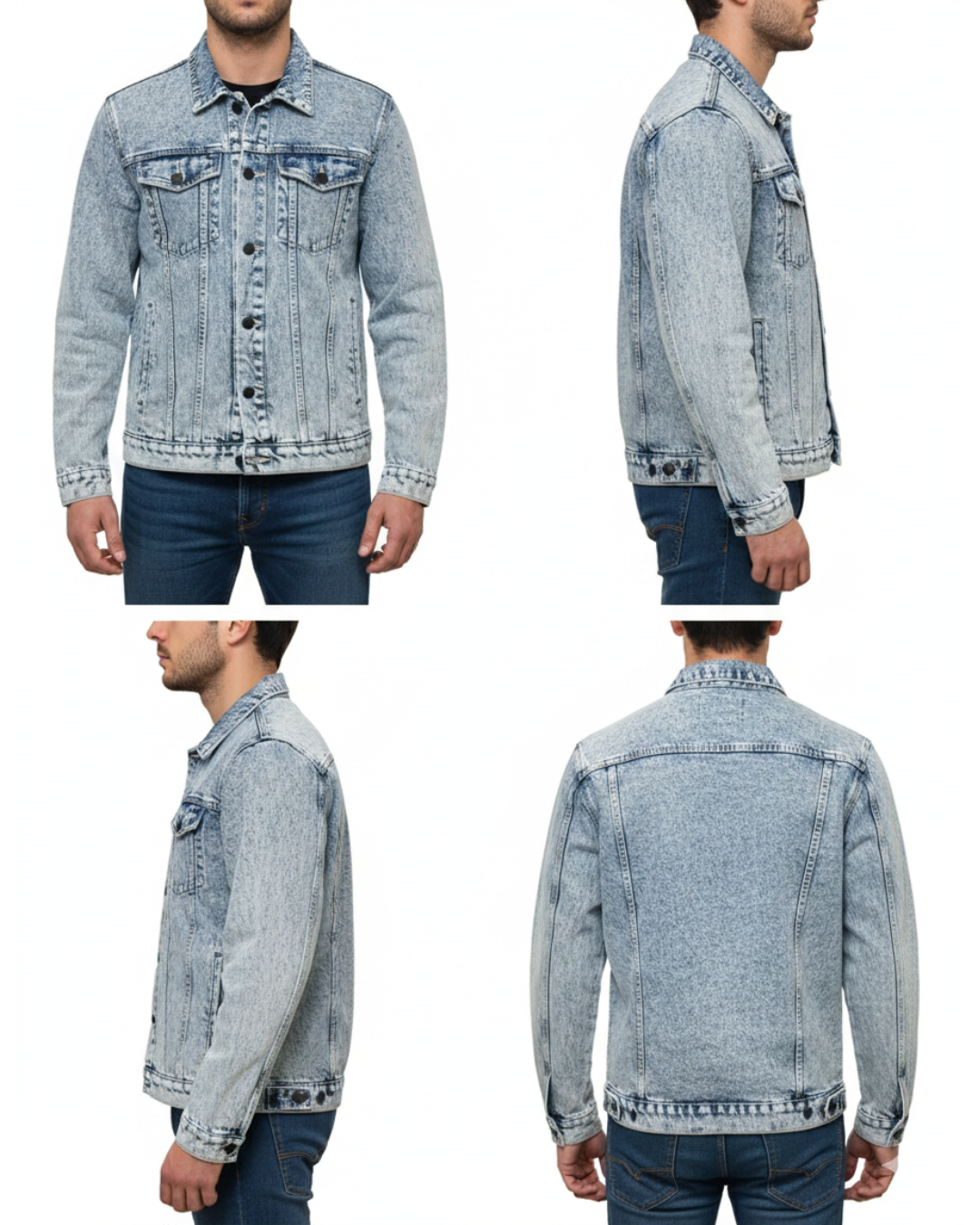 Men’s Premium Oversized Denim Jacket | Vintage Wash | Classic Button-Down Style