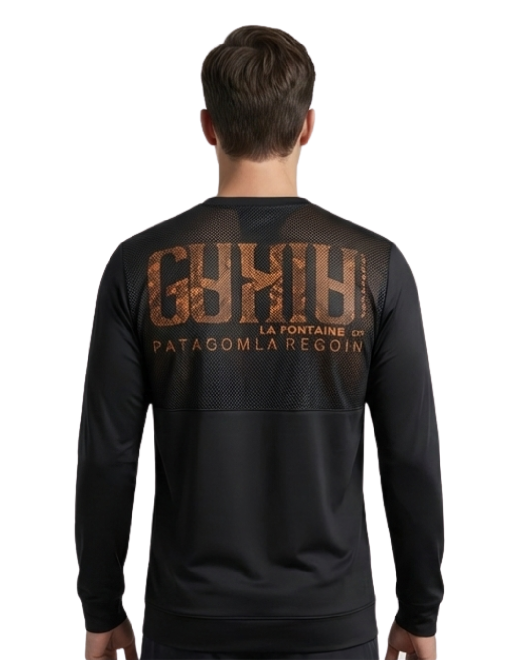 Men's Black Adventure Graphic Sweatshirt | Full Sleeve with Mesh Back Panel Design