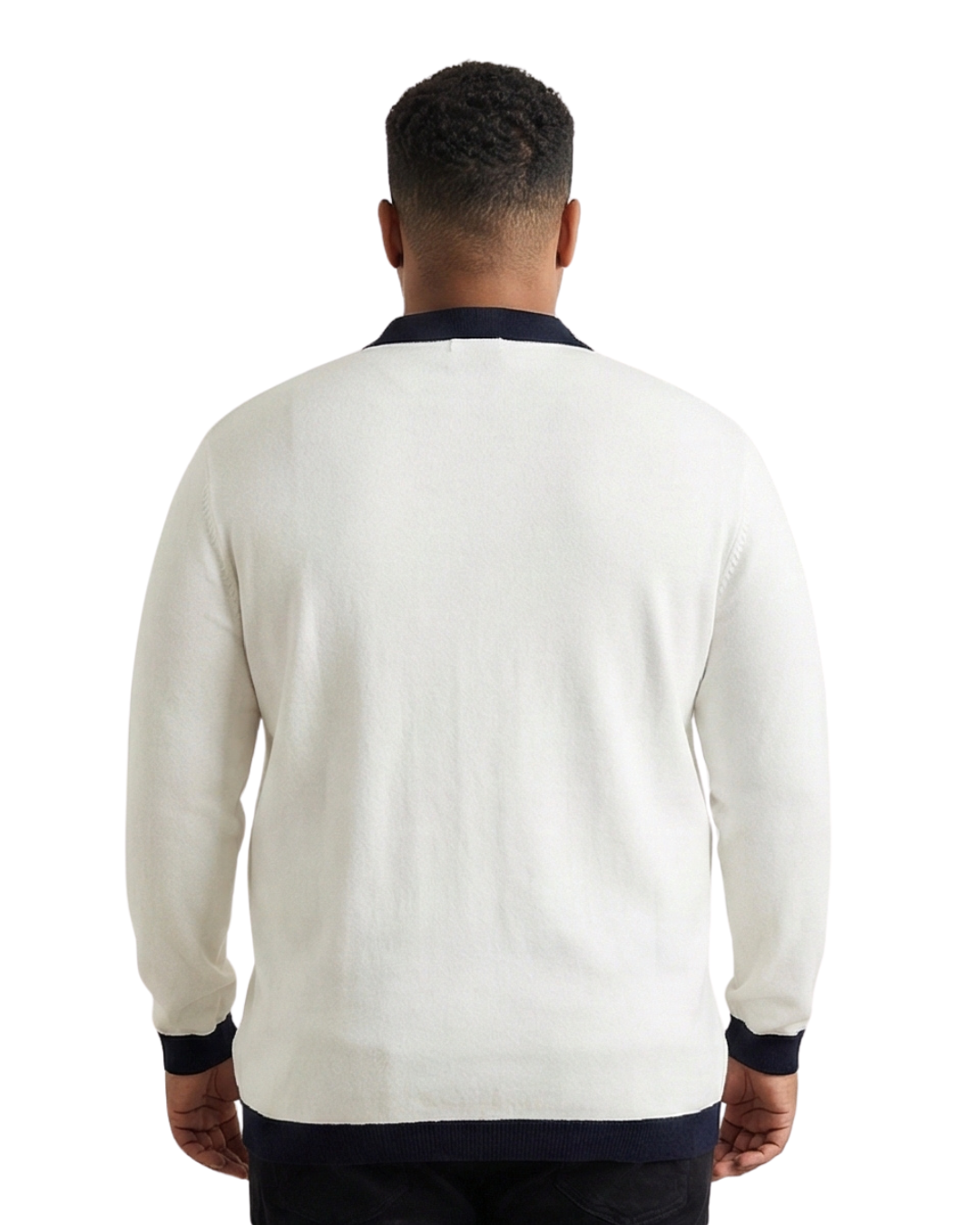 Men’s Premium Knit Polo Sweatshirt | Floral Jacquard Design | Luxury Winter Wear (3XL–6XL)